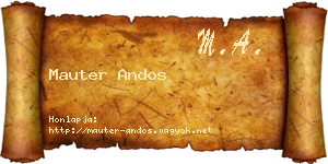 Mauter Andos névjegykártya